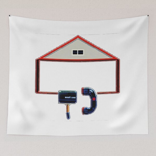 Item preview, red house calling sticker card designed and sold by TriForceDesign.