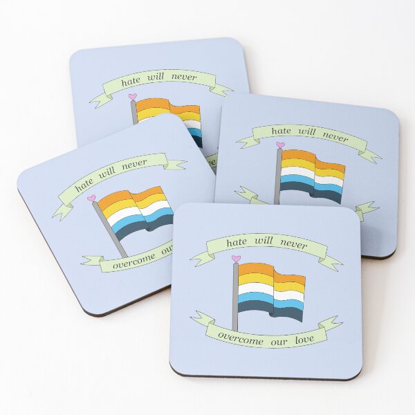 Item preview, "hate will never overcome our love" aroace pride flag  designed and sold by frankiesmonster.
