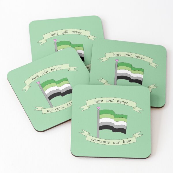 Item preview, "hate will never overcome our love" aromantic pride flag  designed and sold by frankiesmonster.