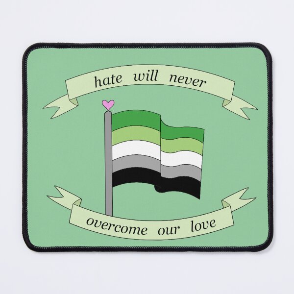 Item preview, "hate will never overcome our love" aromantic pride flag  designed and sold by frankiesmonster.