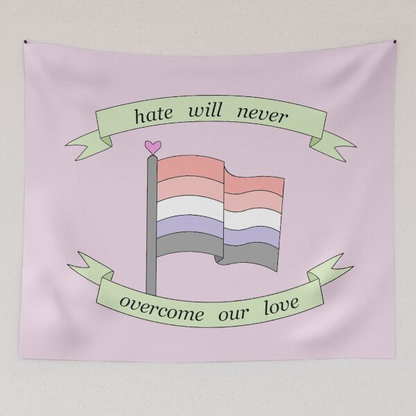 Item preview, "hate will never overcome our love" cupioromantic pride flag  designed and sold by frankiesmonster.