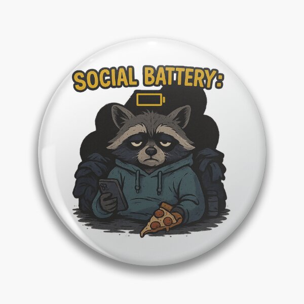 Item preview, Social Battery: 1% – Raccoon Hoodie Burnout designed and sold by ResinandRelics.
