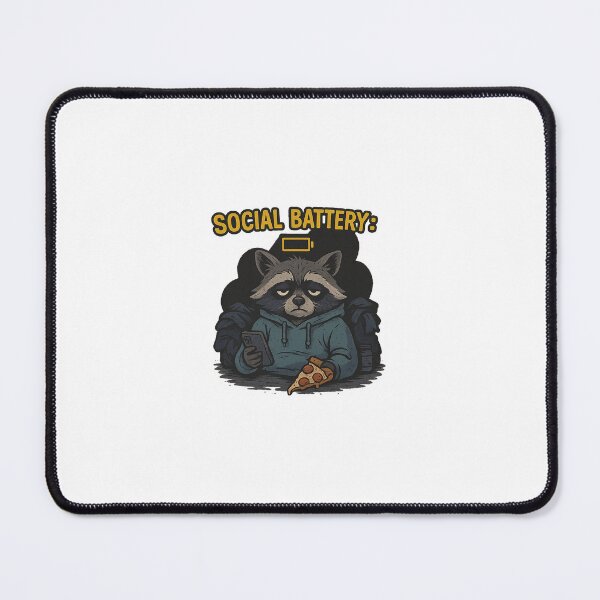 Item preview, Social Battery: 1% – Raccoon Hoodie Burnout designed and sold by ResinandRelics.