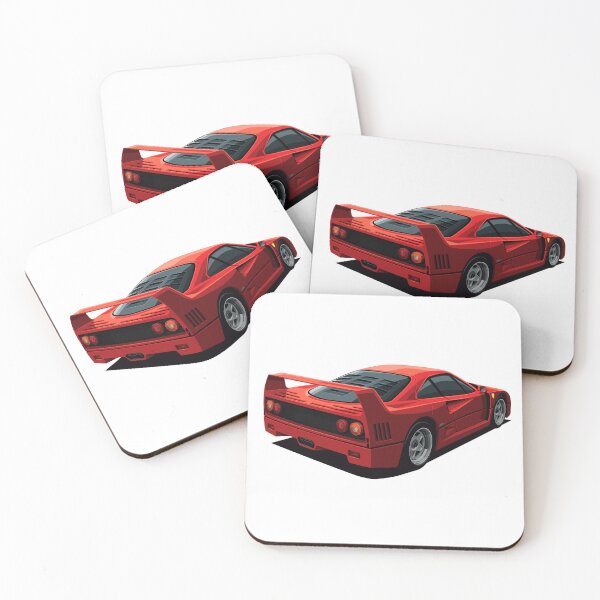Item preview, F40 Retro 80s Red Hyper Coupe Art designed and sold by Ride & Relive.