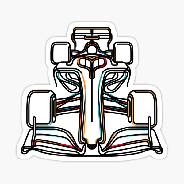 Item preview, Minimalist Formula 1 Car – Colorful Line Art Racing Design designed and sold by Color-Made.