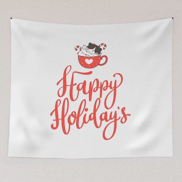 Item preview, Cute Christmas Cat In a Cup Happy Holiday's designed and sold by ChaosDesigns876.
