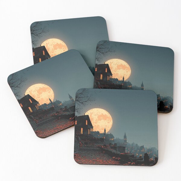 Item preview, Full Moon Rising Over Gothic Town designed and sold by Tanita Platina.