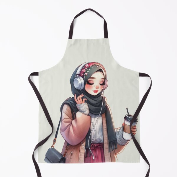 Item preview, Cozy Hijabi Girl with Coffee – Muslim Aesthetic Sticker designed and sold by Lulunza.