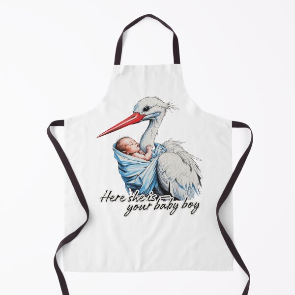 Item preview, Stork with Baby – "Here she is - your baby boy" Cute Family Quote designed and sold by Design_Your_Day.