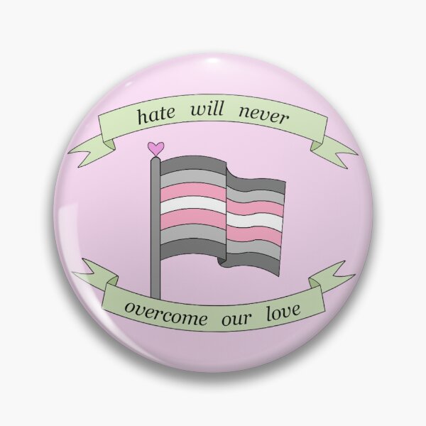 Artikelvorschau, "Hass wird unsere Liebe niemals überwinden" Demigirl-Pride-Flagge entworfen und verkauft von frankiesmonster.