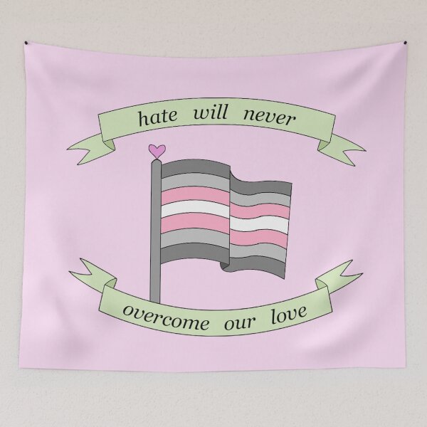 Item preview, "hate will never overcome our love" demigirl pride flag  designed and sold by frankiesmonster.