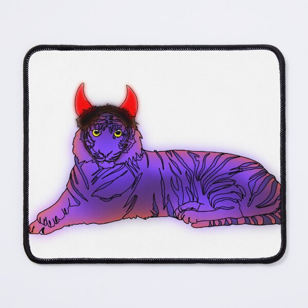 Item preview, Maple the Tiger Wearing Devil Horns – animalzinhats designed and sold by Ashley’sAnimalz.