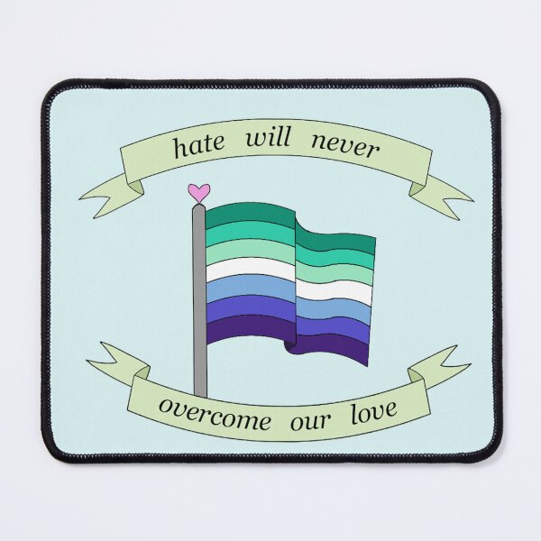 Item preview, "hate will never overcome our love" gay man pride flag  designed and sold by frankiesmonster.
