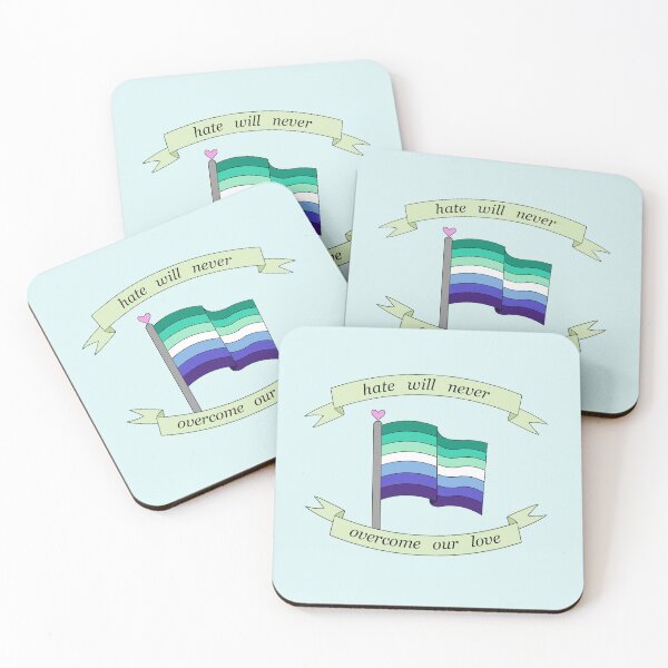 Item preview, "hate will never overcome our love" gay man pride flag  designed and sold by frankiesmonster.