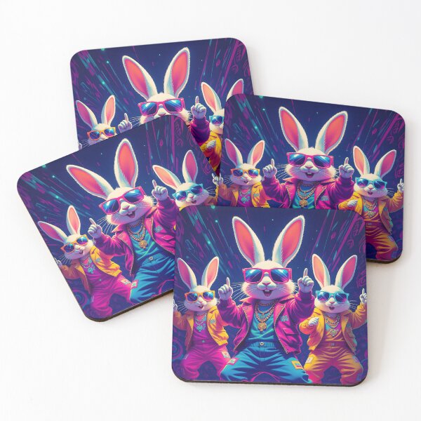 Item preview, Raving Loony Bunnies in a nightclub - Raving Rabbits designed and sold by SirenSeventyOne.