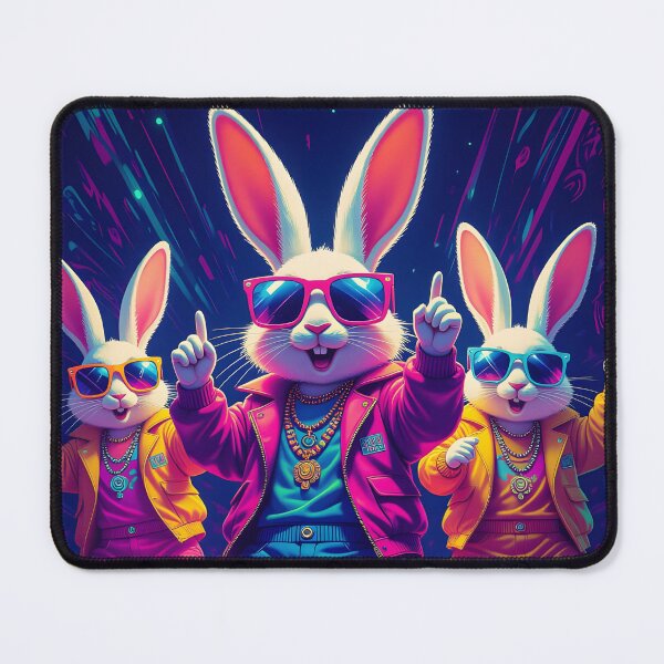 Item preview, Raving Loony Bunnies in a nightclub - Raving Rabbits designed and sold by SirenSeventyOne.