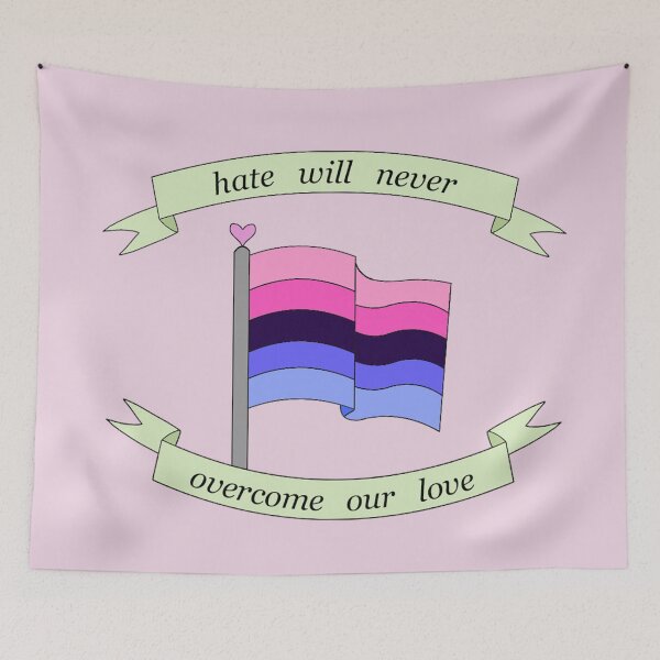 Item preview, "hate will never overcome our love" omnisexual pride flag  designed and sold by frankiesmonster.