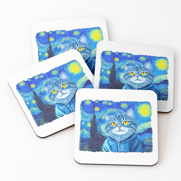 Item preview, Starry Night Cat  Van Gogh Cat designed and sold by TeeARTHY.