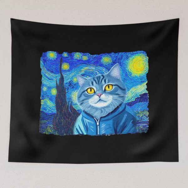 Item preview, Starry Night Cat  Van Gogh Cat designed and sold by TeeARTHY.