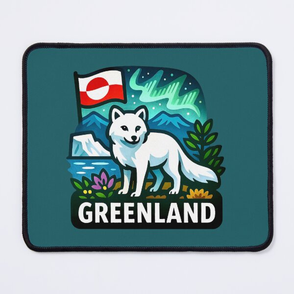Item preview, Greenland - Arctic Fox with Snowy Tundra & Northern Lights designed and sold by Myra365Art.