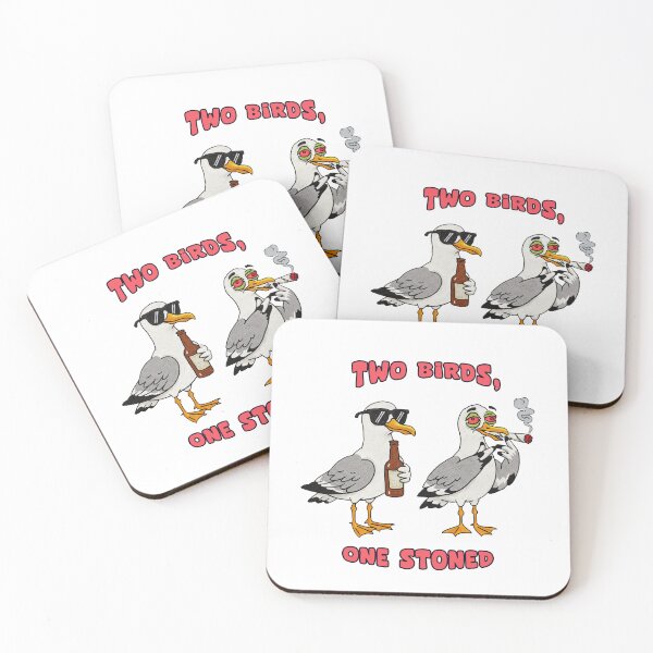 Item preview, Two Birds One Stoned Funny Seagulls designed and sold by TeeARTHY.
