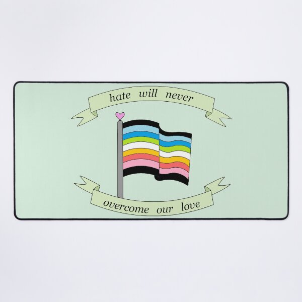 Item preview, "hate will never overcome our love" queer pride flag  designed and sold by frankiesmonster.