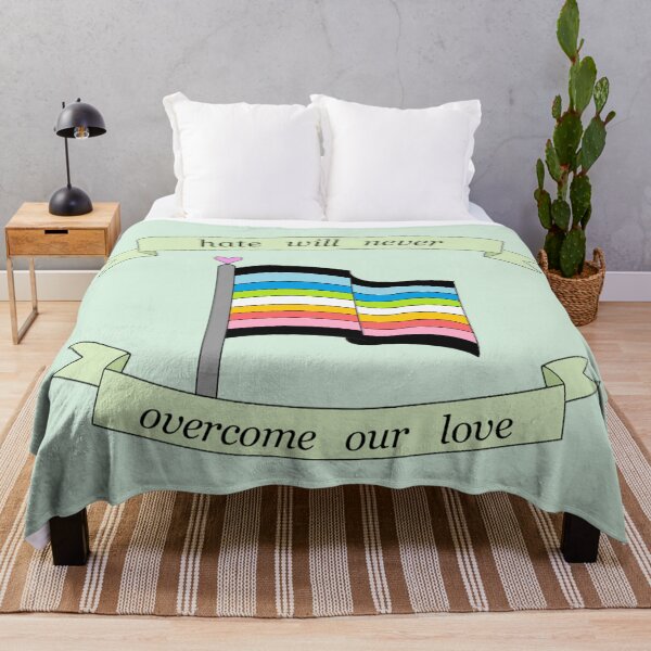 Item preview, "hate will never overcome our love" queer pride flag  designed and sold by frankiesmonster.