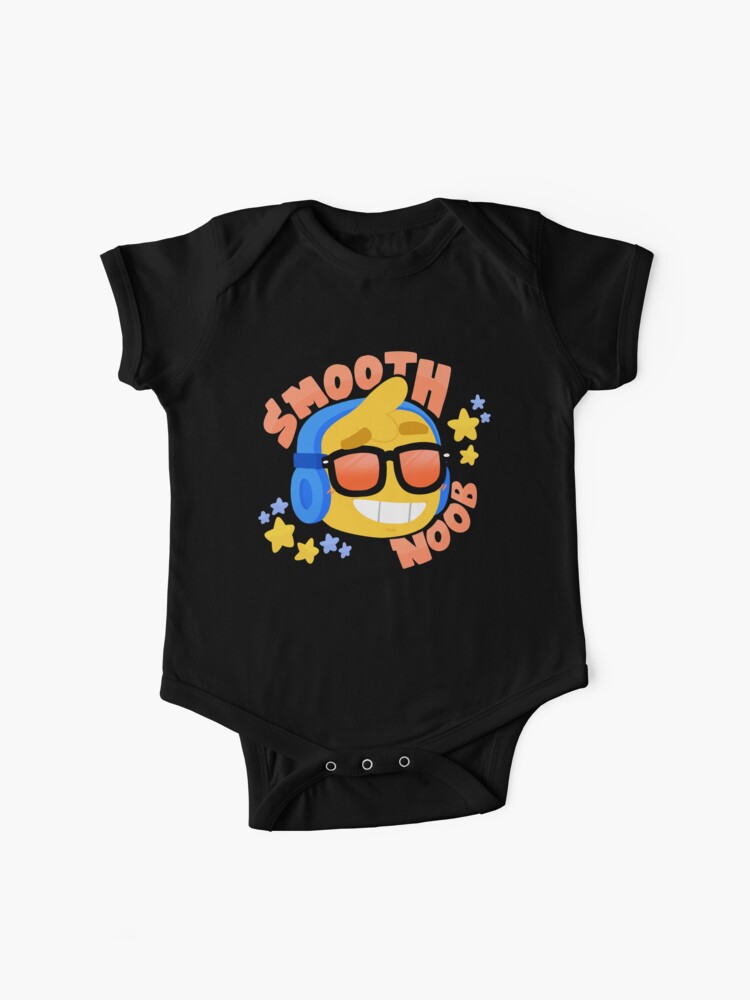 Hand Drawn Smooth Noob Roblox Inspired Character With Headphones Baby One Piece - clock work headphones roblox