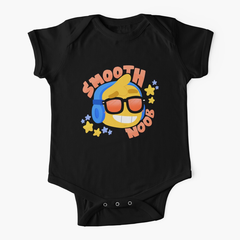 Hand Drawn Smooth Noob Roblox Inspired Character With Headphones Baby One Piece By Smoothnoob Redbubble - baby roblox noob