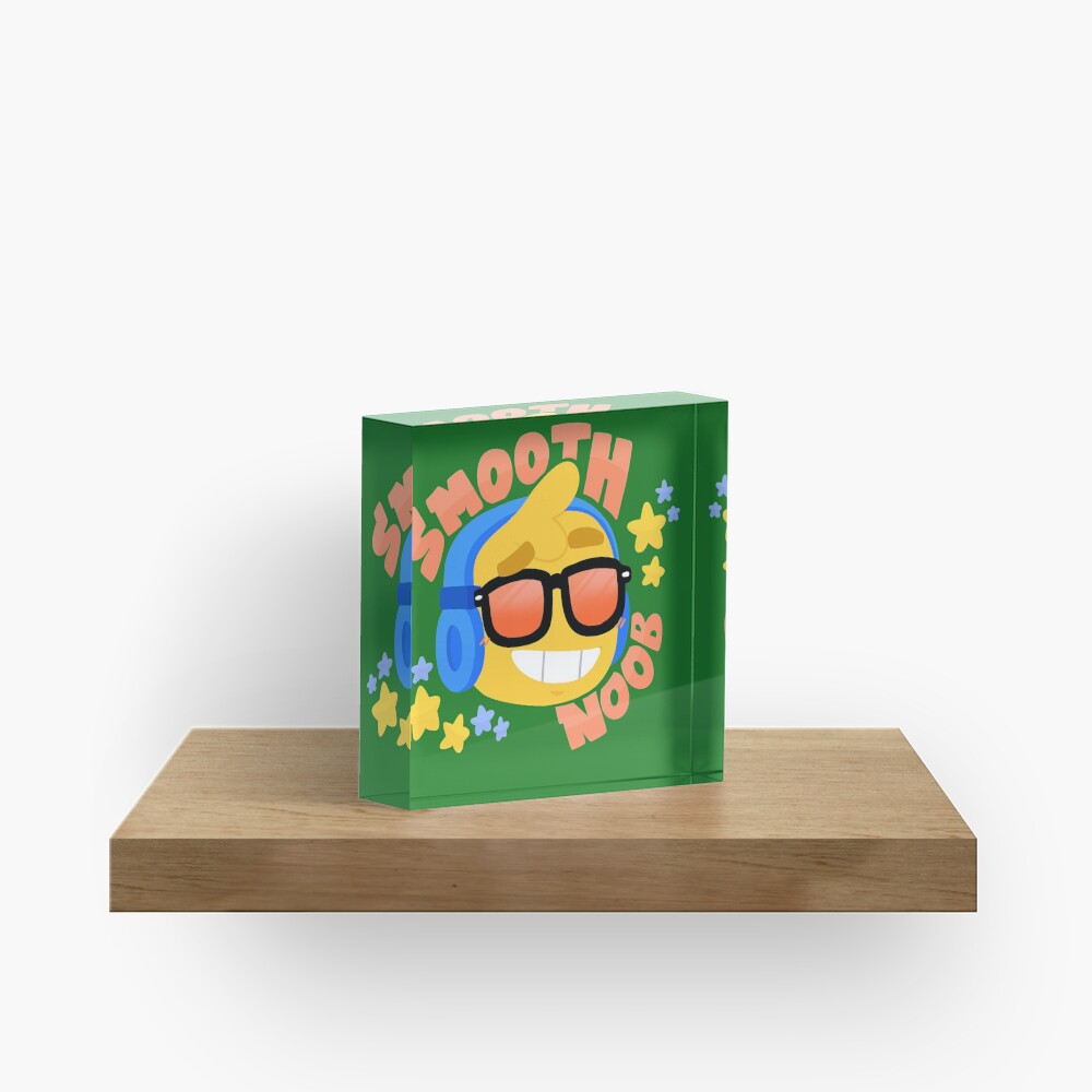 Hand Drawn Smooth Noob Roblox Inspired Character With Headphones - hand drawn smooth noob roblox inspired character with headphones acrylic block