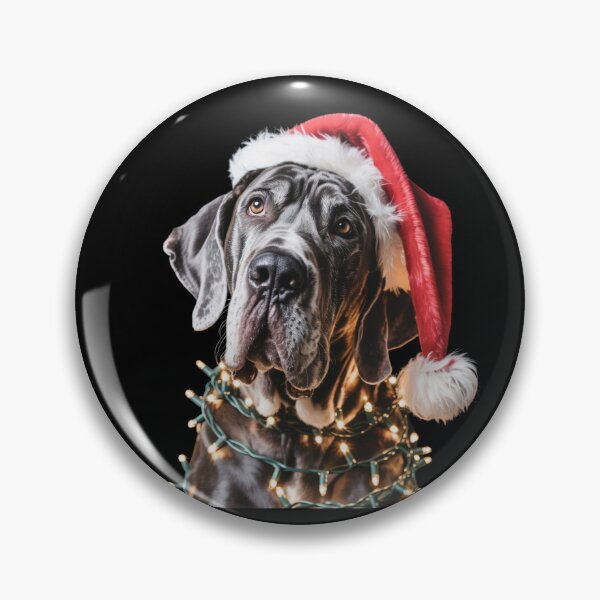 Item preview, Great Dane in Santa Hat Wrapped in Christmas Lights designed and sold by theartfulaspie.