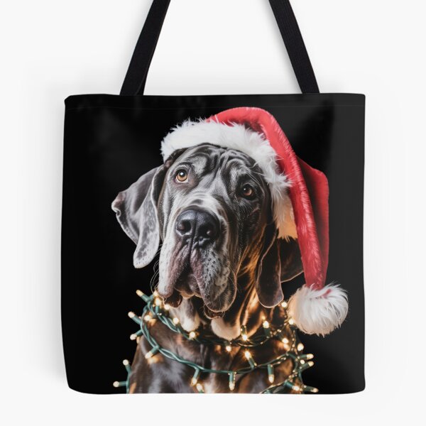 Item preview, Great Dane in Santa Hat Wrapped in Christmas Lights designed and sold by theartfulaspie.