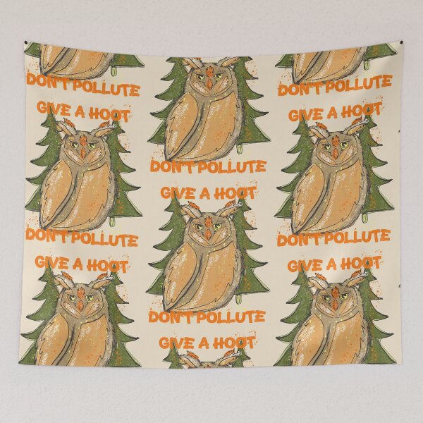 Item preview, give a hoot don’t pollute woodsy owl designed and sold by crestfallenmermaid.