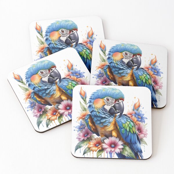 Item preview, parrot watercolor designed and sold by CreativeGorillas.