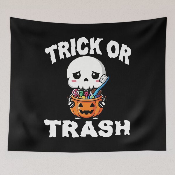 Item preview, TRICK OR TRASH - SKELETON HALLOWEEN designed and sold by KEF Custom.