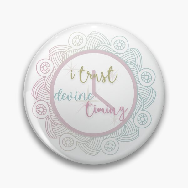 Item preview, I Trust Divine Timing – Mystical Clock with Mandala and Spiritual Affirmation designed and sold by eresmotivacion.