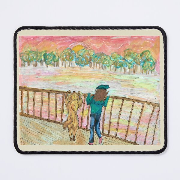 Item preview, Girl and her Dog Sunset designed and sold by Harold-Inks.