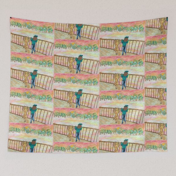 Item preview, Girl and her Dog Sunset designed and sold by Harold-Inks.