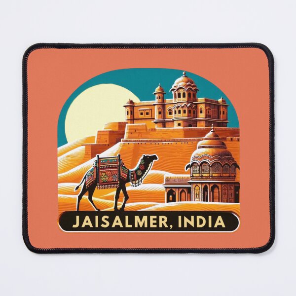 Item preview, Jaisalmer, India – Camel & Desert Fort Scene designed and sold by Myra365Art.