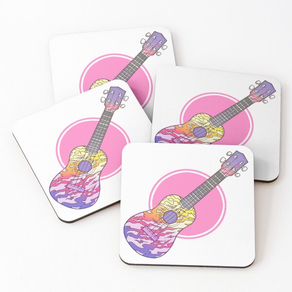 Item preview, Pink & Purple Ukulele Colourful Flame Design designed and sold by Drawn by Ellie.