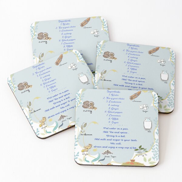 Item preview, Cozy Chai Tea Recipe Print – Illustrated Kitchen Wall Art designed and sold by Navitaloves.