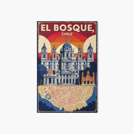 Vista previa del artículo con la obra «El Bosque Chile Vintage Travel Turismo», diseñado y vendido por TravelersGems.