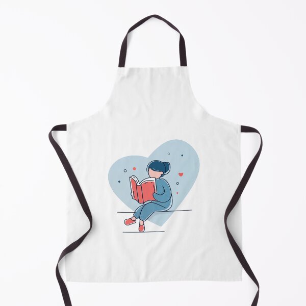 Item preview, Book Lover Lady Reading With Heart Background Illustration designed and sold by FWLKIT.