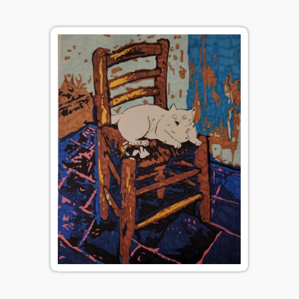 Aperçu de l'œuvre La chaise de Van Gogh, le chat de Phil. créée et vendue par DeBored.