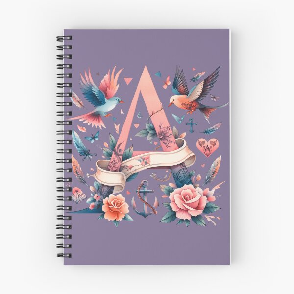 Item preview, Letter A Watercolor Alphabet Tattoo Initial monogram sticker birds roses beautiful designed and sold by SomniferumWars.
