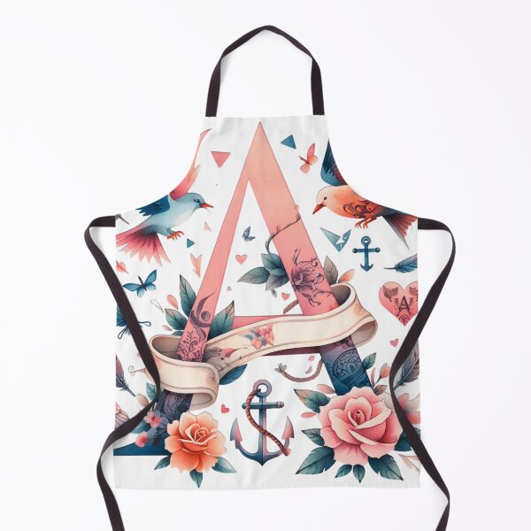 Item preview, Letter A Watercolor Alphabet Tattoo Initial monogram sticker birds roses beautiful designed and sold by SomniferumWars.