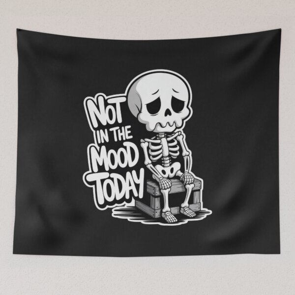 Item preview, Sad Skeleton Cartoon – Sarcastic Mood Humor Art designed and sold by dortmond.