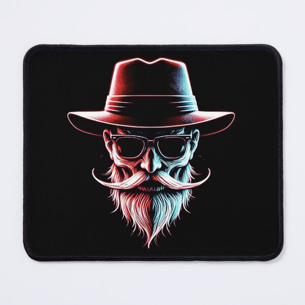 Item preview, Neon Gentleman: Red & Blue Beard Art designed and sold by Take Double .