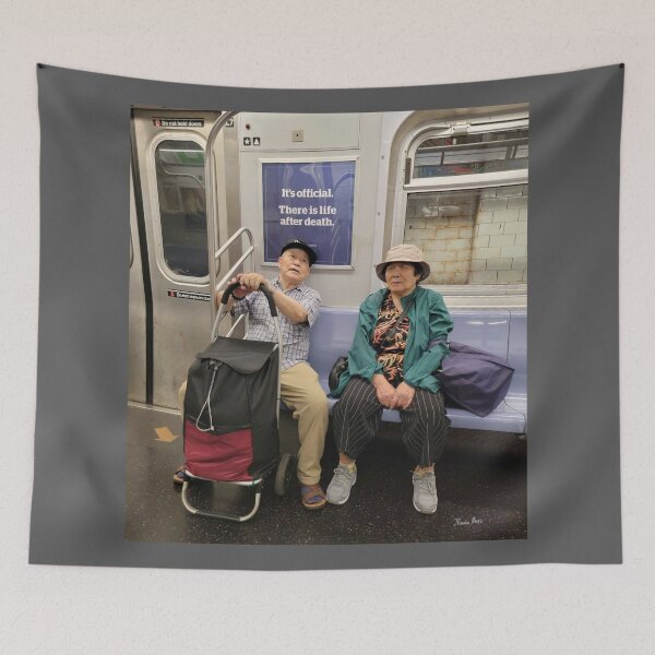 Item preview, Man and woman with luggage: It is official: there's life after death. designed and sold by Nadia Russ Design.