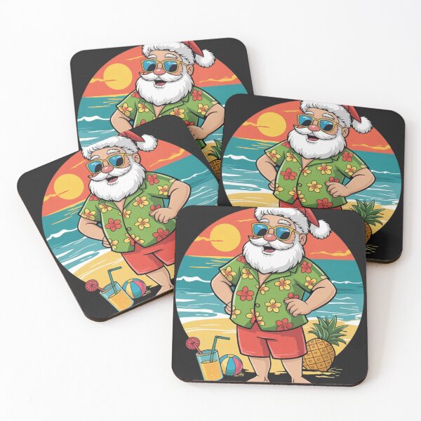 Item preview, Santa Christmas in July on Beach Hawaiian Summer Vacation designed and sold by ConceptualVibes.